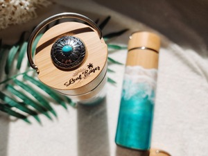 378.オーシャンレジンアート ステンレスボトル(優しい色味)