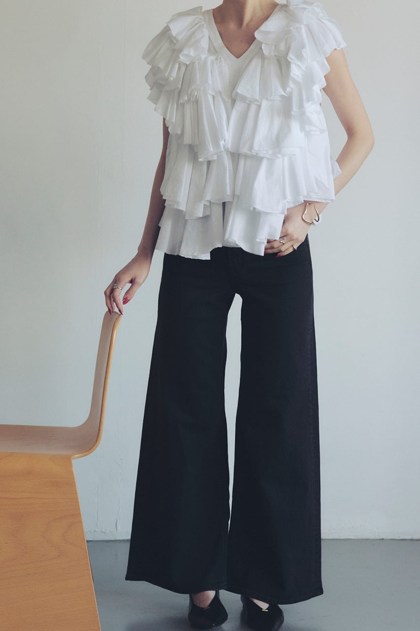 予約商品》〔SFN0715〕レイヤードラッフルブラウス WHITE | AAYUSHI