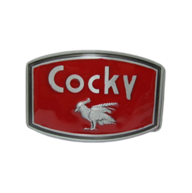 "Cocky" pewter finish buckle