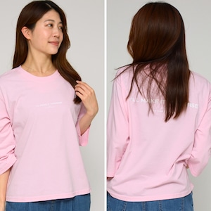 【WEB限定・6分袖デザイン】 Praia selection 前後ロゴT ‐ LERK-26534 ピンク ‐