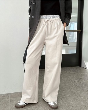 calm double waist sweat pants <2color>