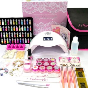 【新着特価】NailRecipe ジェルネイル スターターキット 道具一式付 カラー10色 LED48Wライト Aセット/基本色