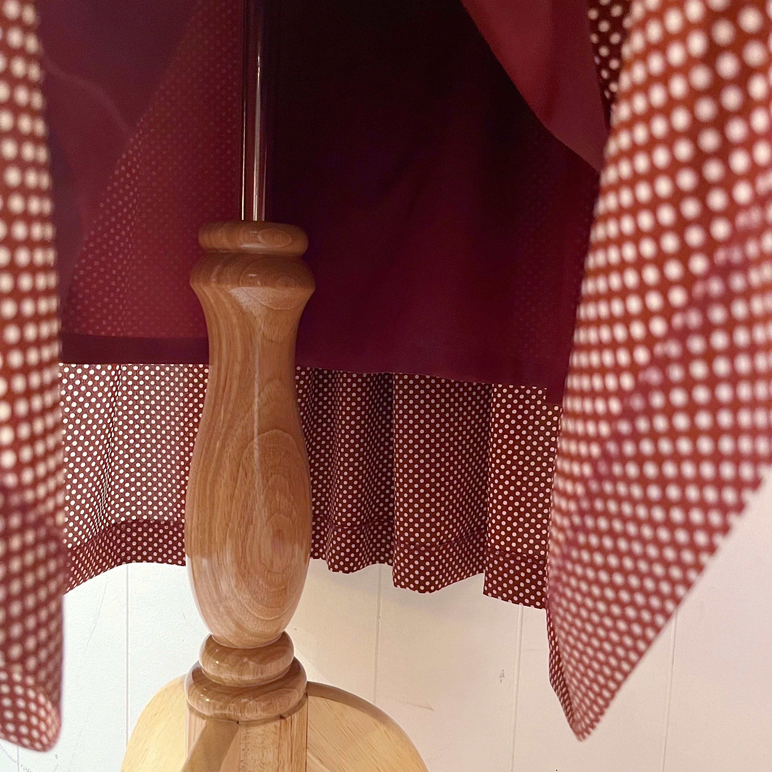 brown red dot gather skirt