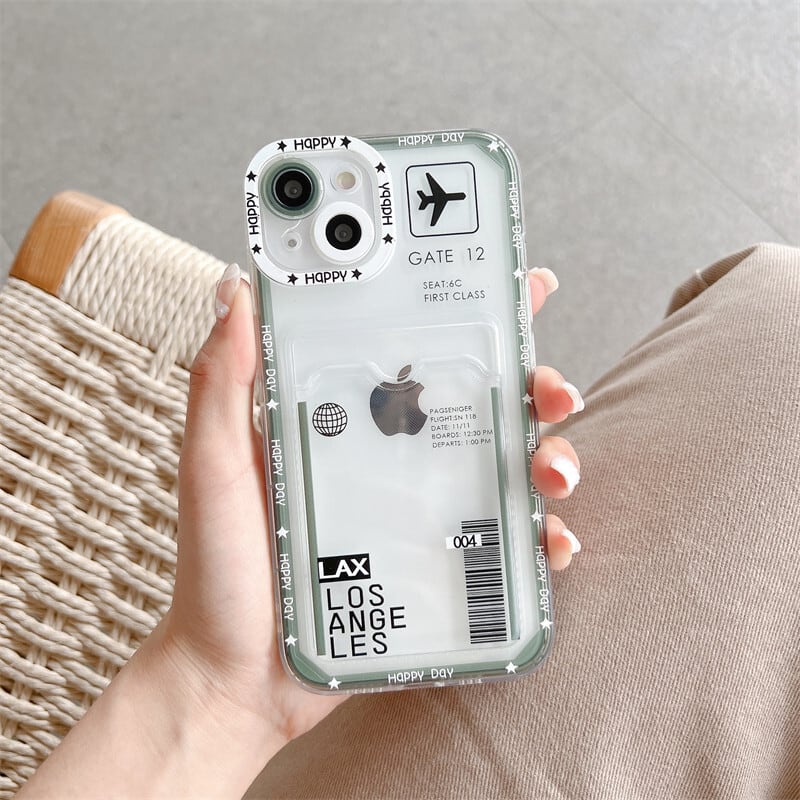 航空チケットみたい◎5色から選べる カードケースつき 新型 iphone14