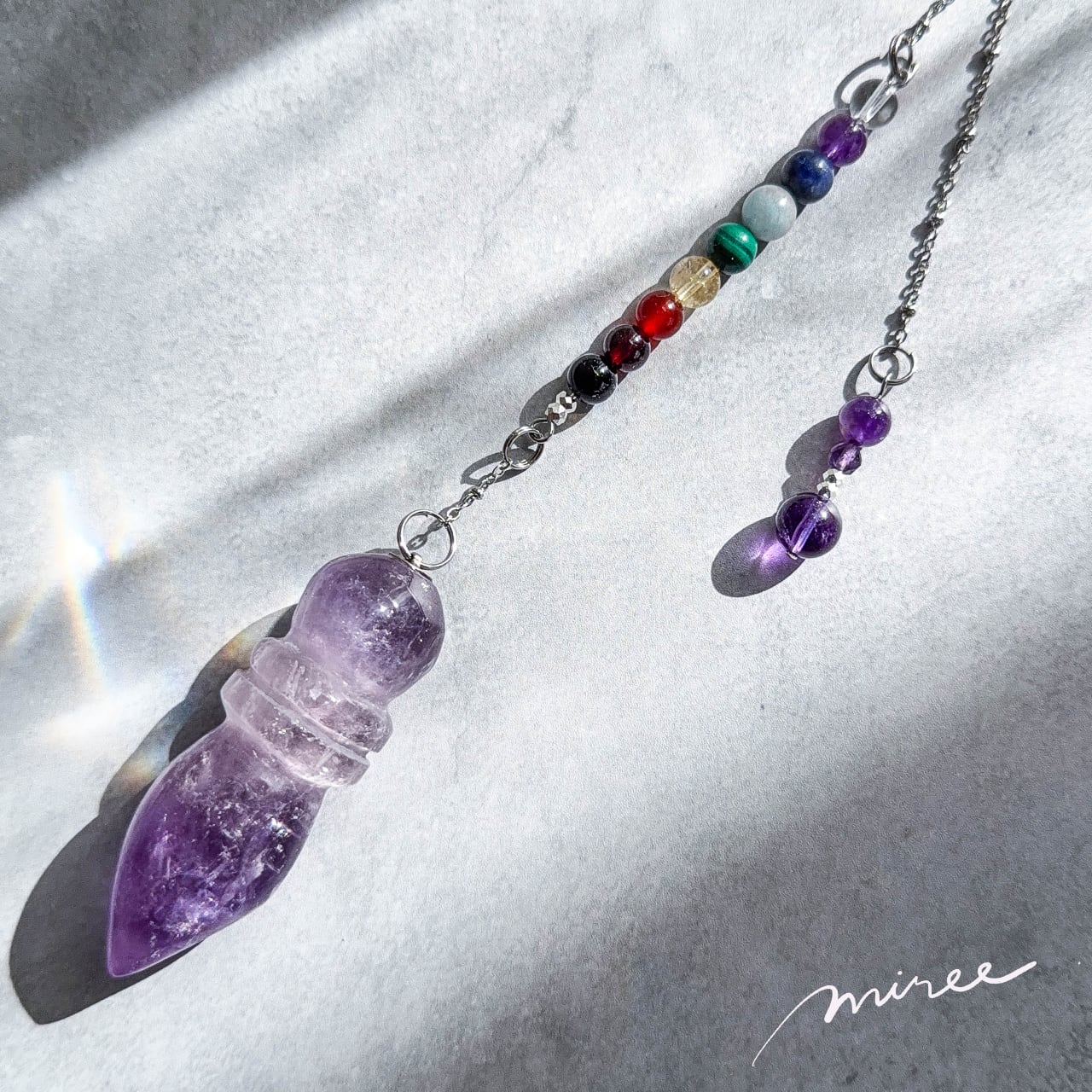こころを整える祈りのチャクラヒーリングペンデュラム【アメジスト】chakra pendulum_123