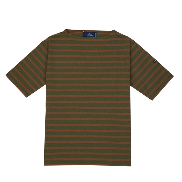 セントジェームス SAINT JAMES 薄手ボーダーシャツ半袖(PIRIAC)ARMY/CLOVE