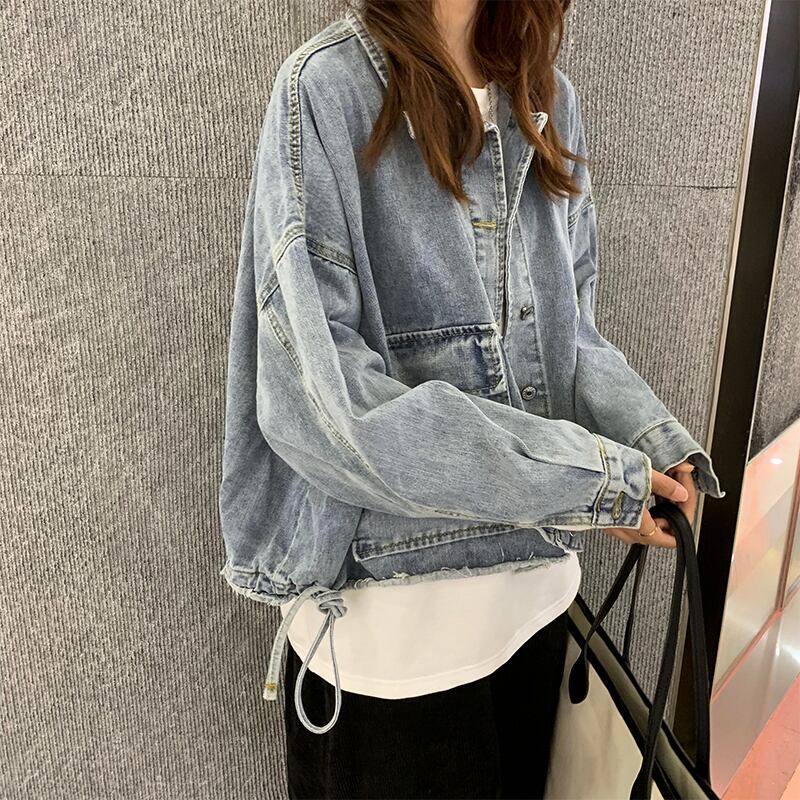 クレセントシティデニムジャケットレディースバージョンルーズ2020春秋新作レトロ香港フレーバー原宿スタイルジャケットトップトレンド クレセントシティ8664040112