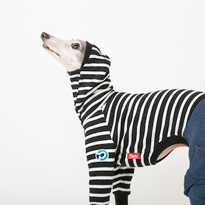 ボーダーファッションロンパース　black / イタグレ服