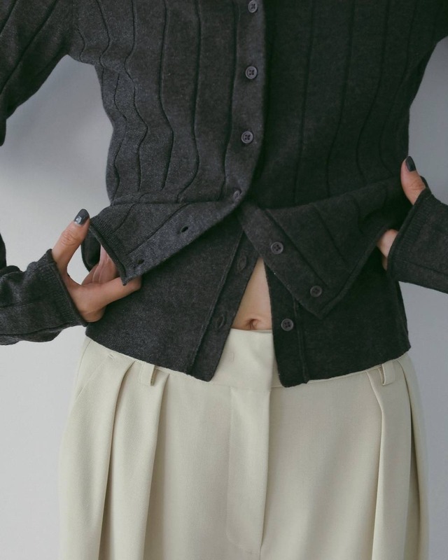 【 anuke 】Cotton Layered Cardigan