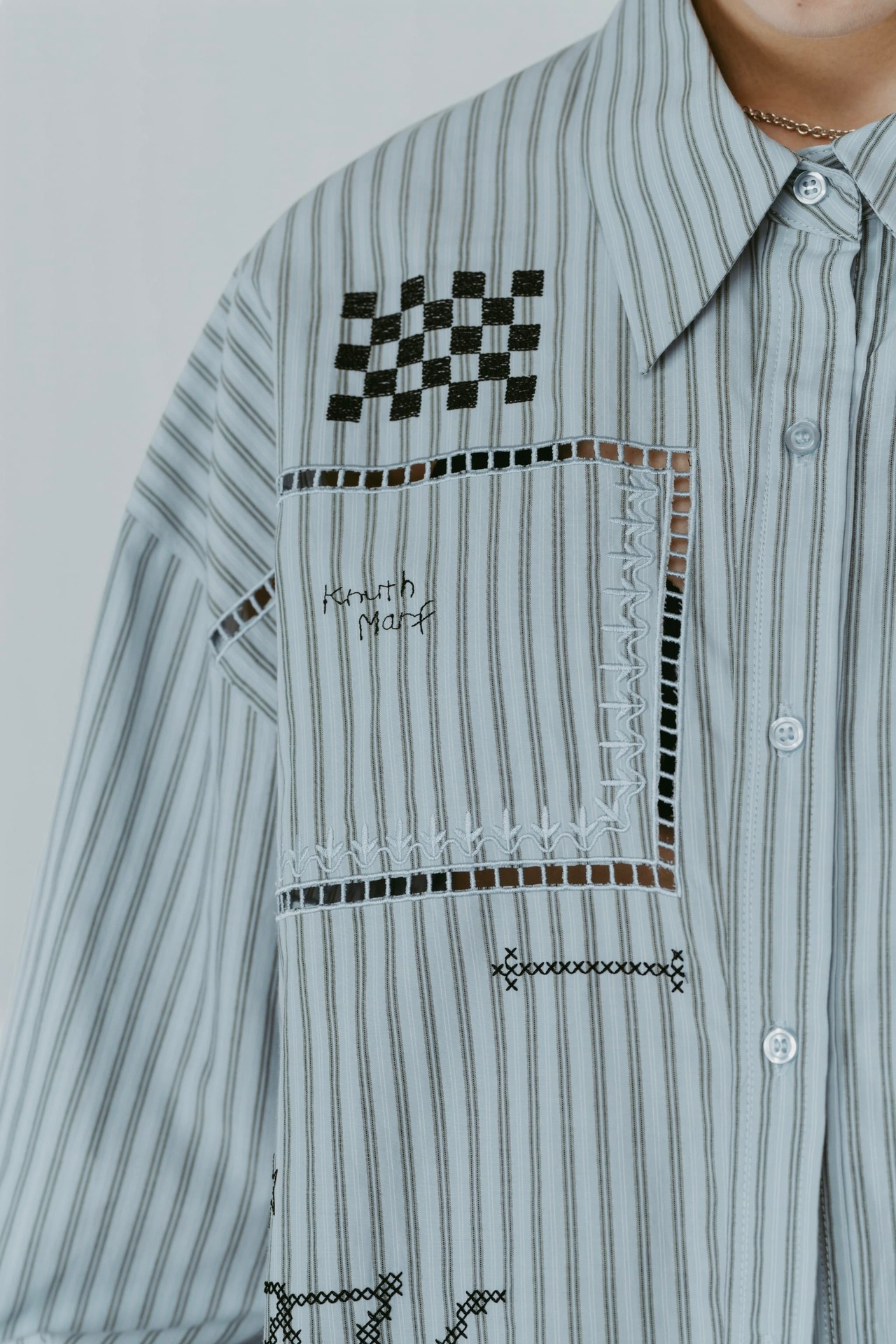 Embroidered Shirt / UNISEX / STRIPE - 3