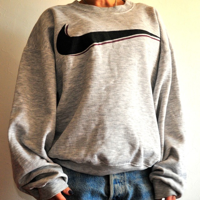 made in usa　90s  NIKE　Swoosh sweat shirts{アメリカ製　90s ナイキ　スウッシュスエット　トレーナー　古着　used メンズ}