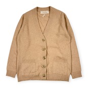 カシミヤ100% スコットランド製 MURRAY ABLAN ニット カーディガン 37cm-38" /ベージュ レディース