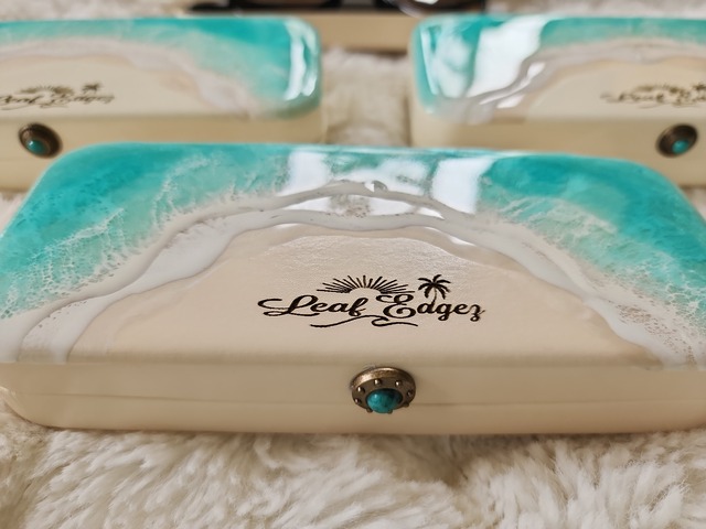 474.オーシャンレジンアート メガネ、サングラスケース 訳有り品