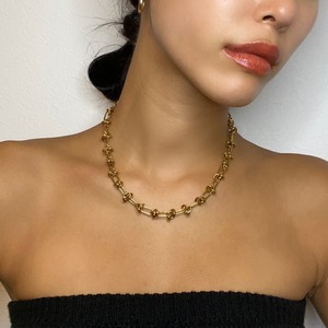 【即納】18k coating loop chain necklace