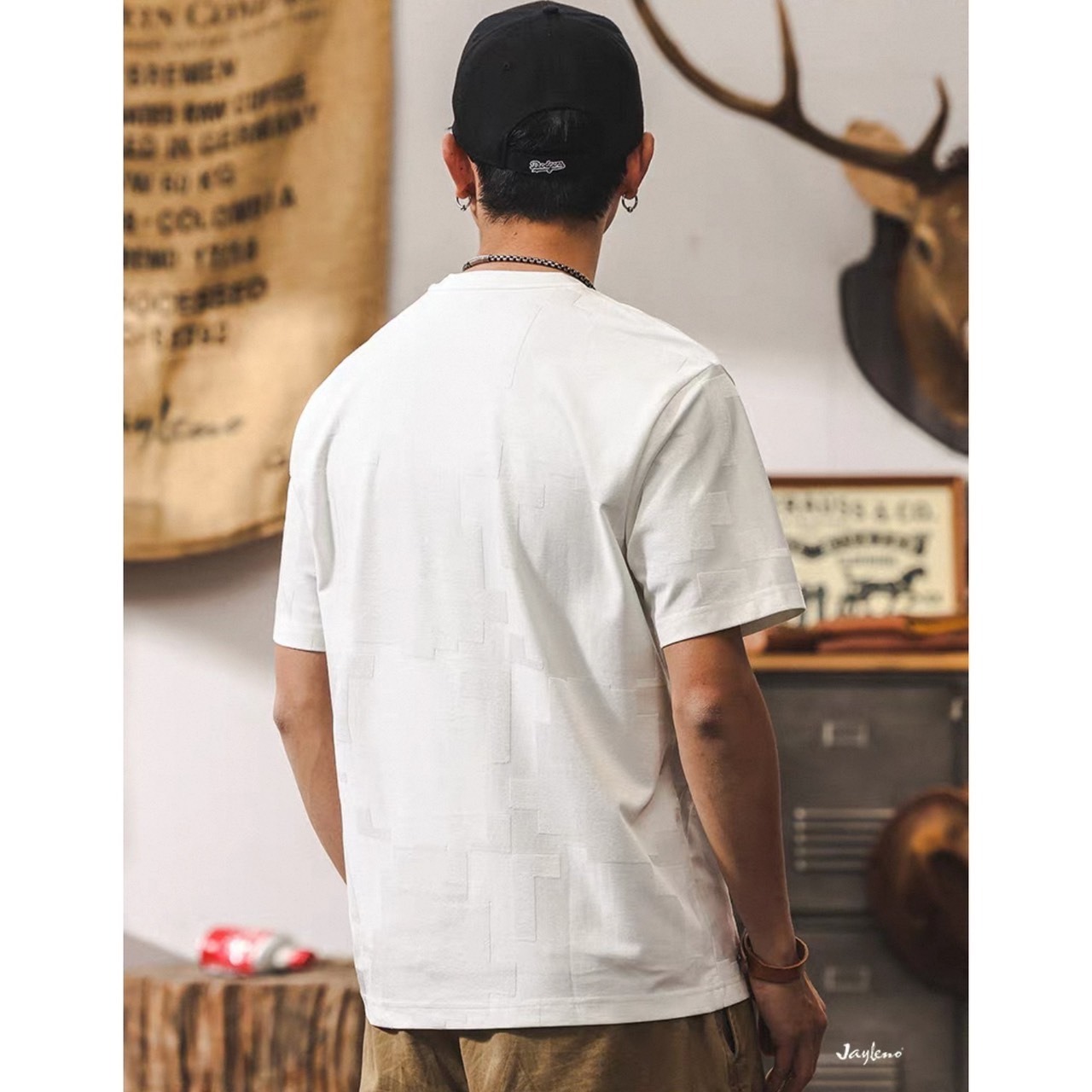 Shadow pattern oversized tee 1027 - 3