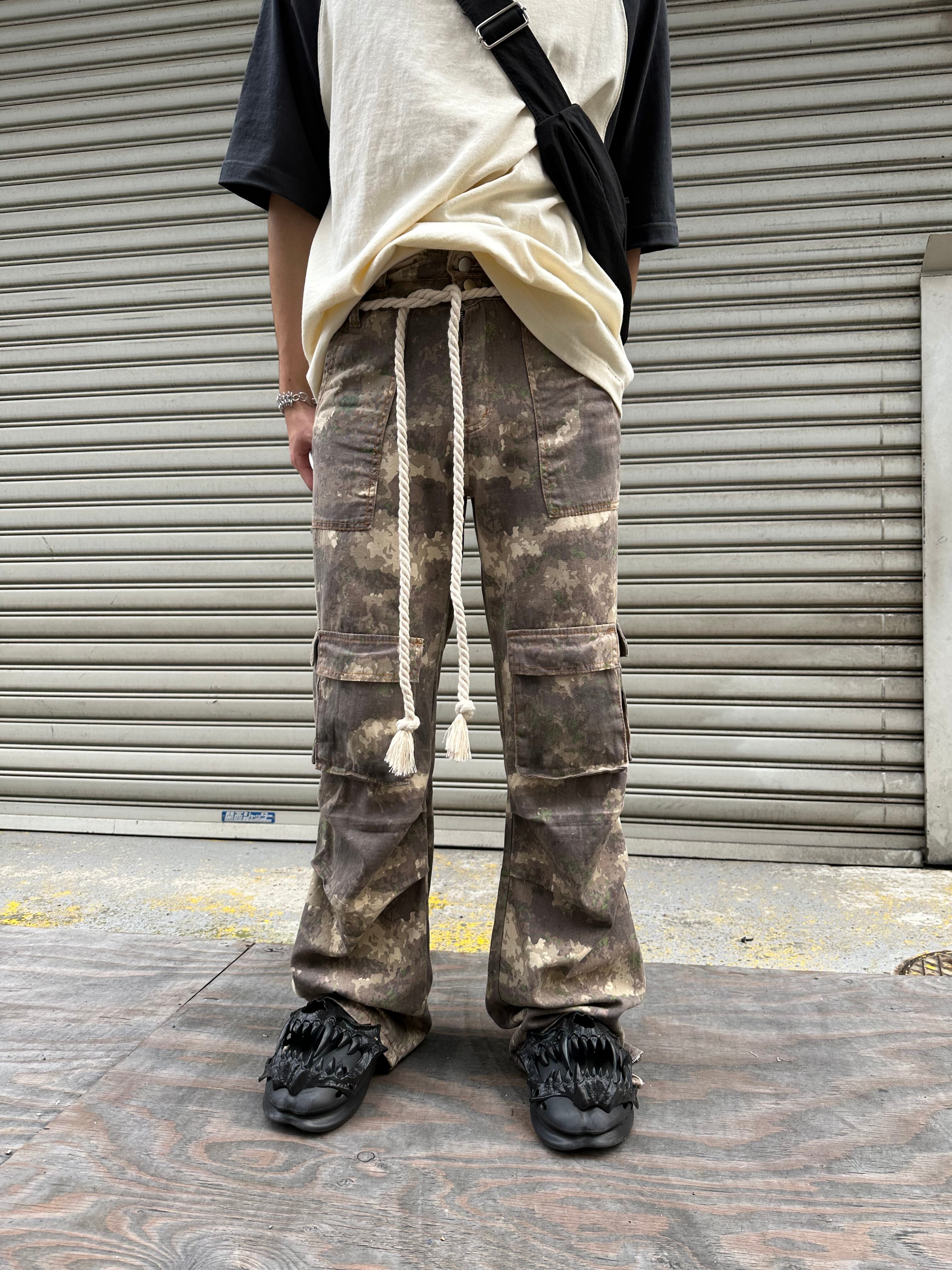 【PLANET STUDIO】rope pocket khaki pants