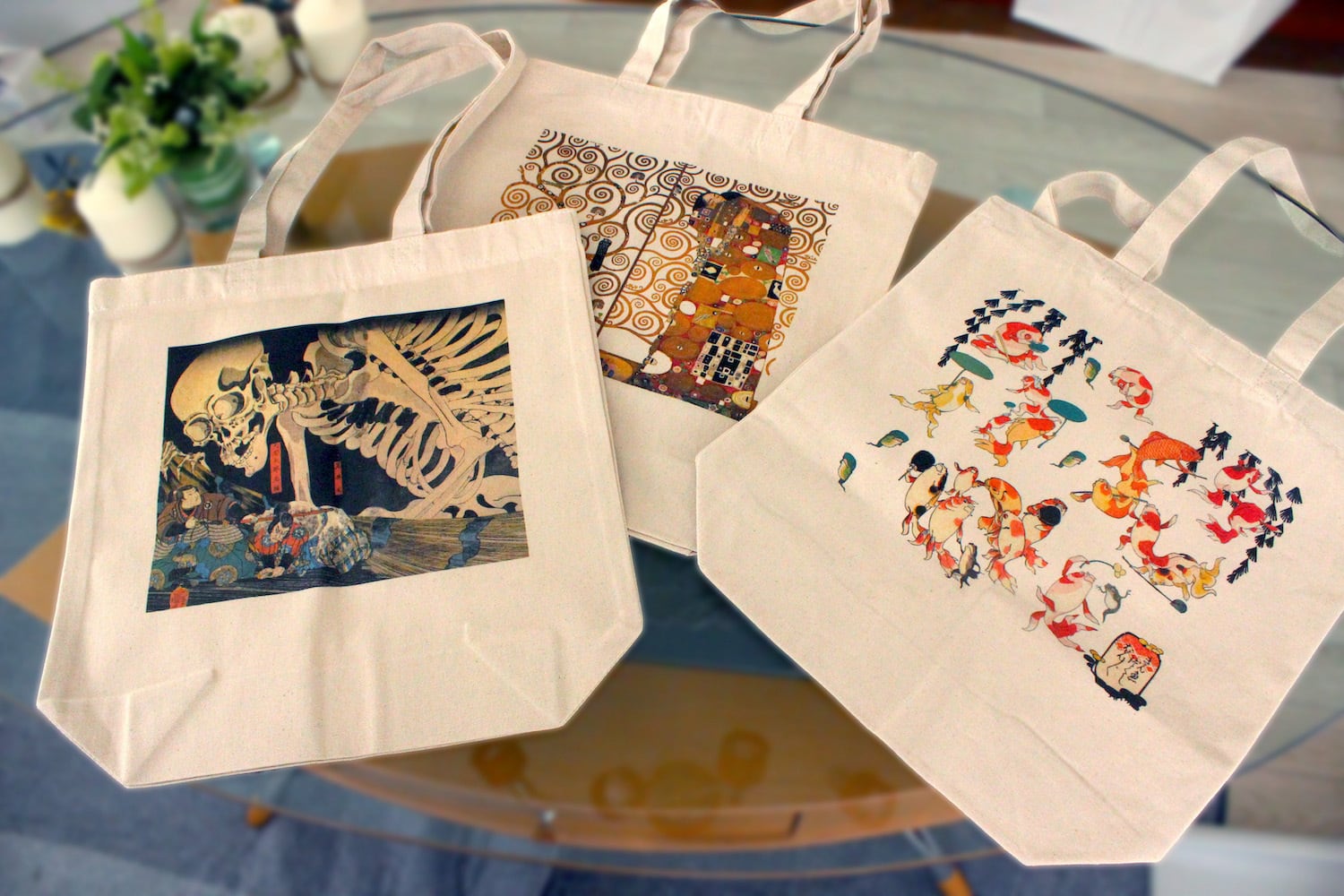 トートバック】 アレンジ厳選！ ☆世界の名画☆ クリムト 国芳 北斎