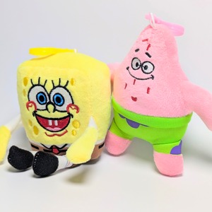 【 SpongeBob SquarePants ( スポンジボブスクエアパンツ ) 】 スポンジボブ / パトリック ぬいぐるみキーホルダー / プラッシュキーホルダー 〚アメリカン雑貨 アメトイ〛