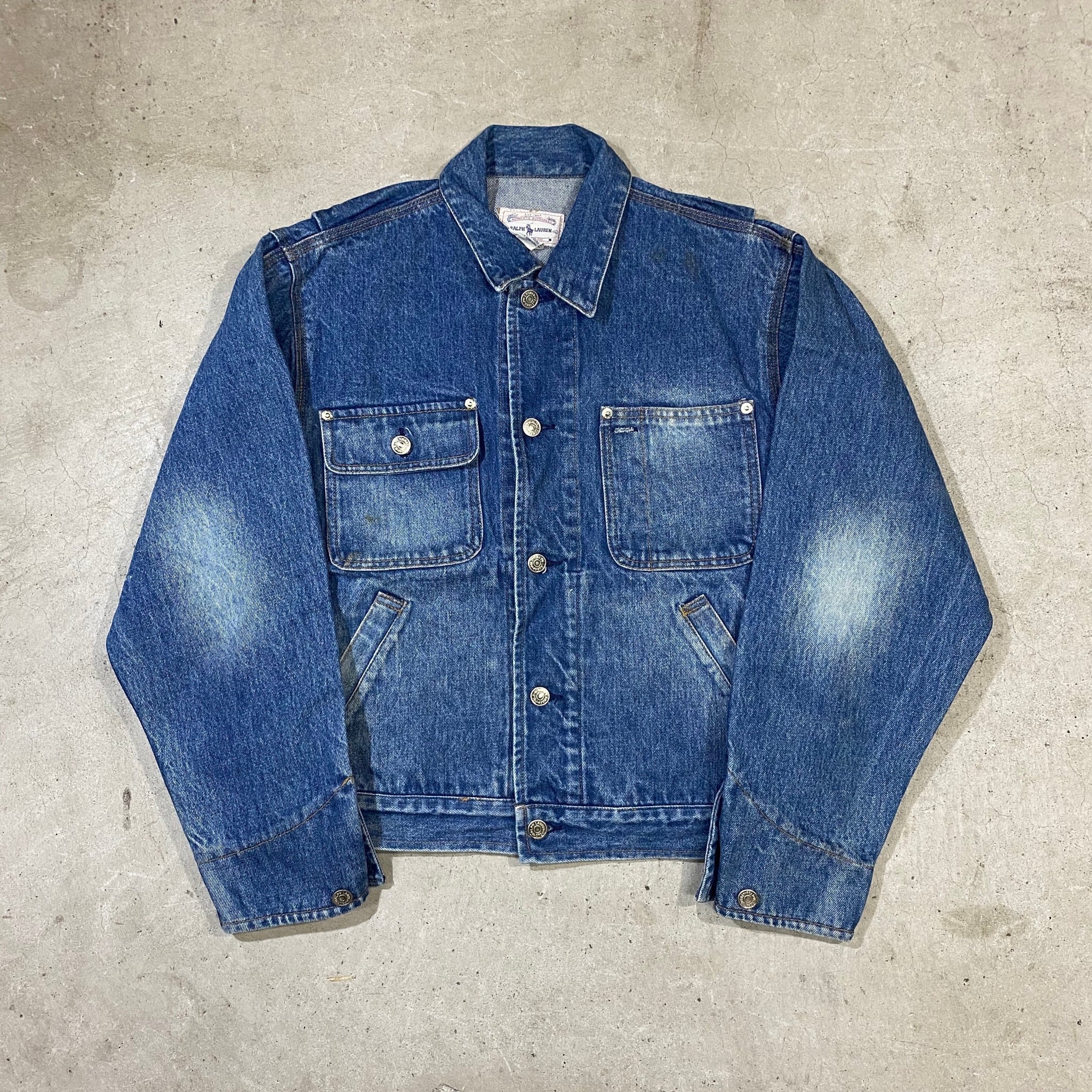 80年代 80s 白タグ Ralph Lauren ラルフローレン 星条旗 デニム 