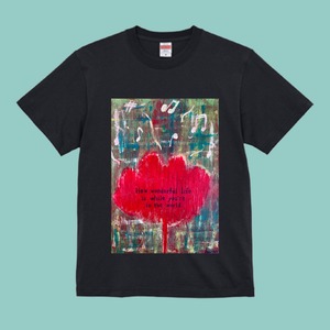 Kidsアート T-shirt「How wonderful life is while you're in the world」ブラック　サイズ：100～130