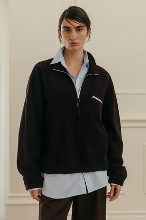 王様専用　CREDONA  WOOL PILE HALF ZIP TOP ウールパイルハーフジップトップ  Bordeaux