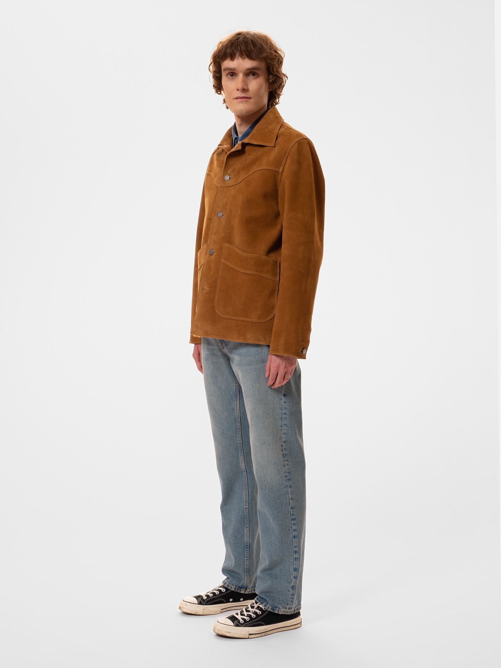 Nudie jeans 2023fall collection Muddy Nubuck Jacket Camel レザー