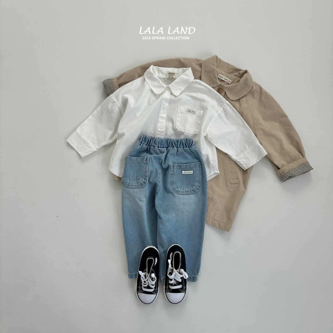LALALAND 26/SS (Kids)Round-collar shirt