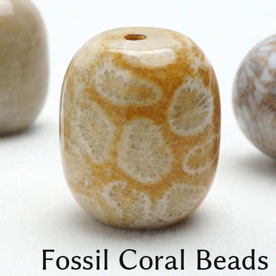 珊瑚 フォッシルコーラル 筒型ビーズ 1個 変形ビーズ 路路通 アクセサリーパーツ ランダム発送 [M便 1/10] 712-127