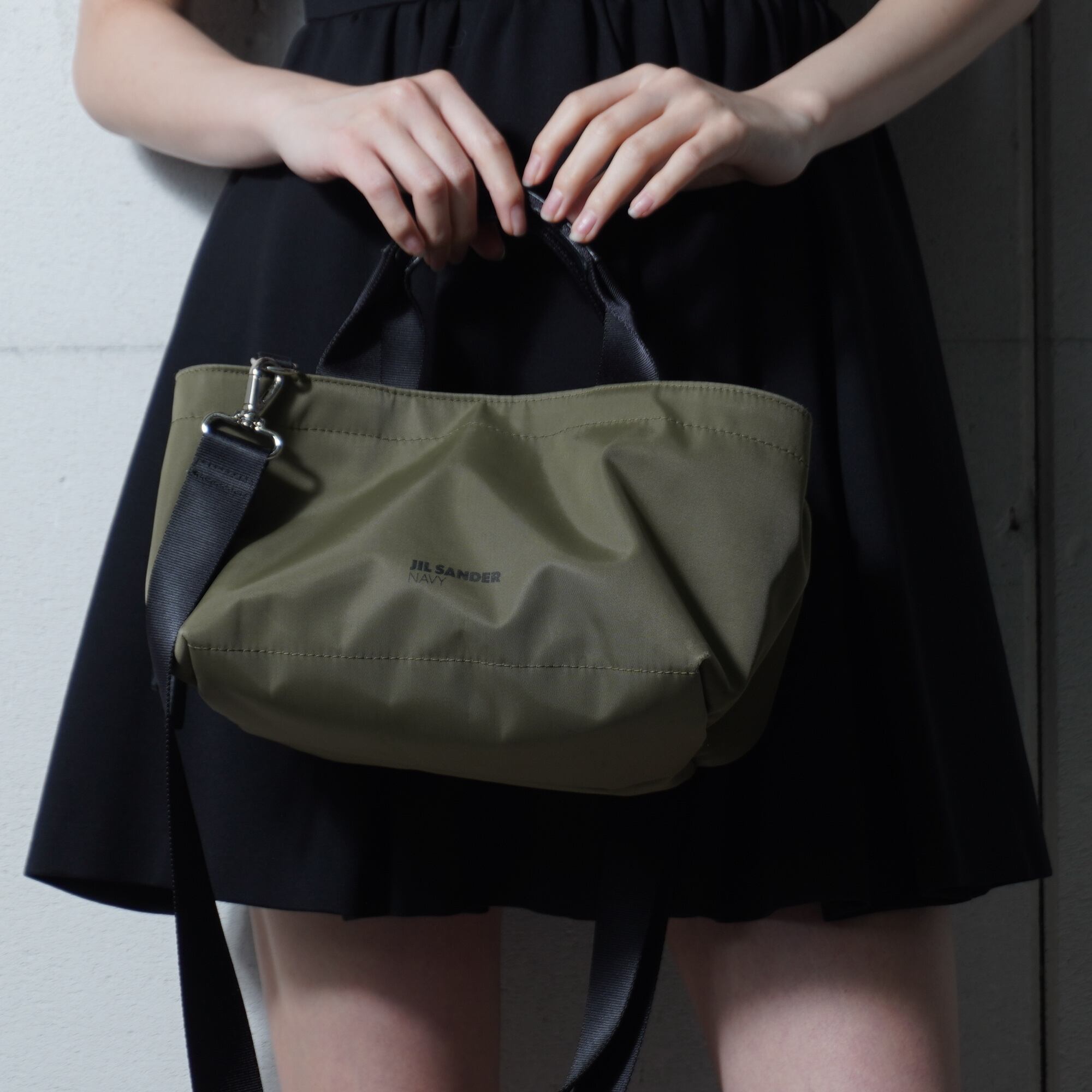 ジルサンダー ハンドバッグ 2way ショルダー 黒 JIL SANDER】ジルサンダー ロゴ入2WAYレザーショルダーバッグ black