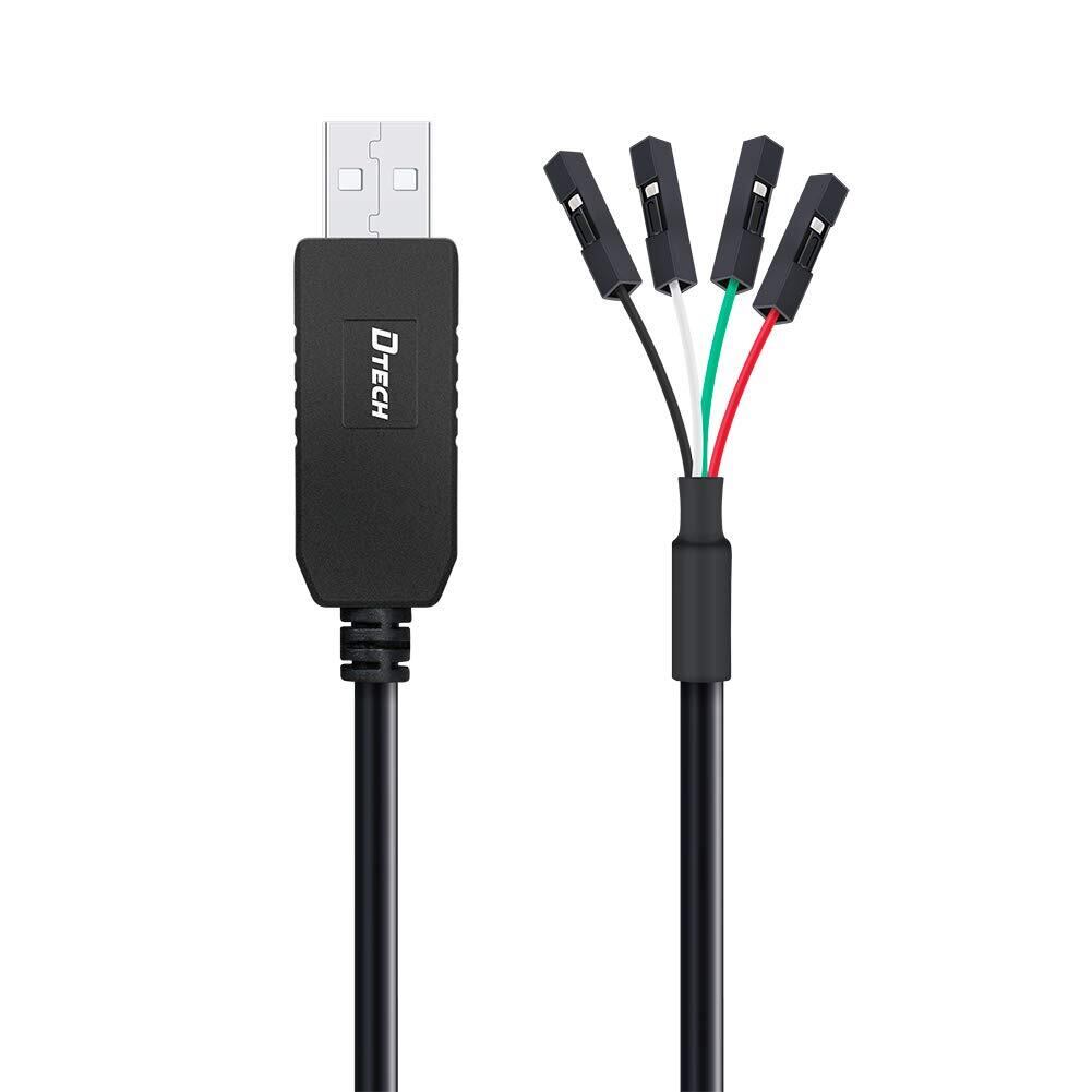 DTECH USB TTL シリアル 変換 ケーブル 3.3V 1m PL2303 チップセット 4