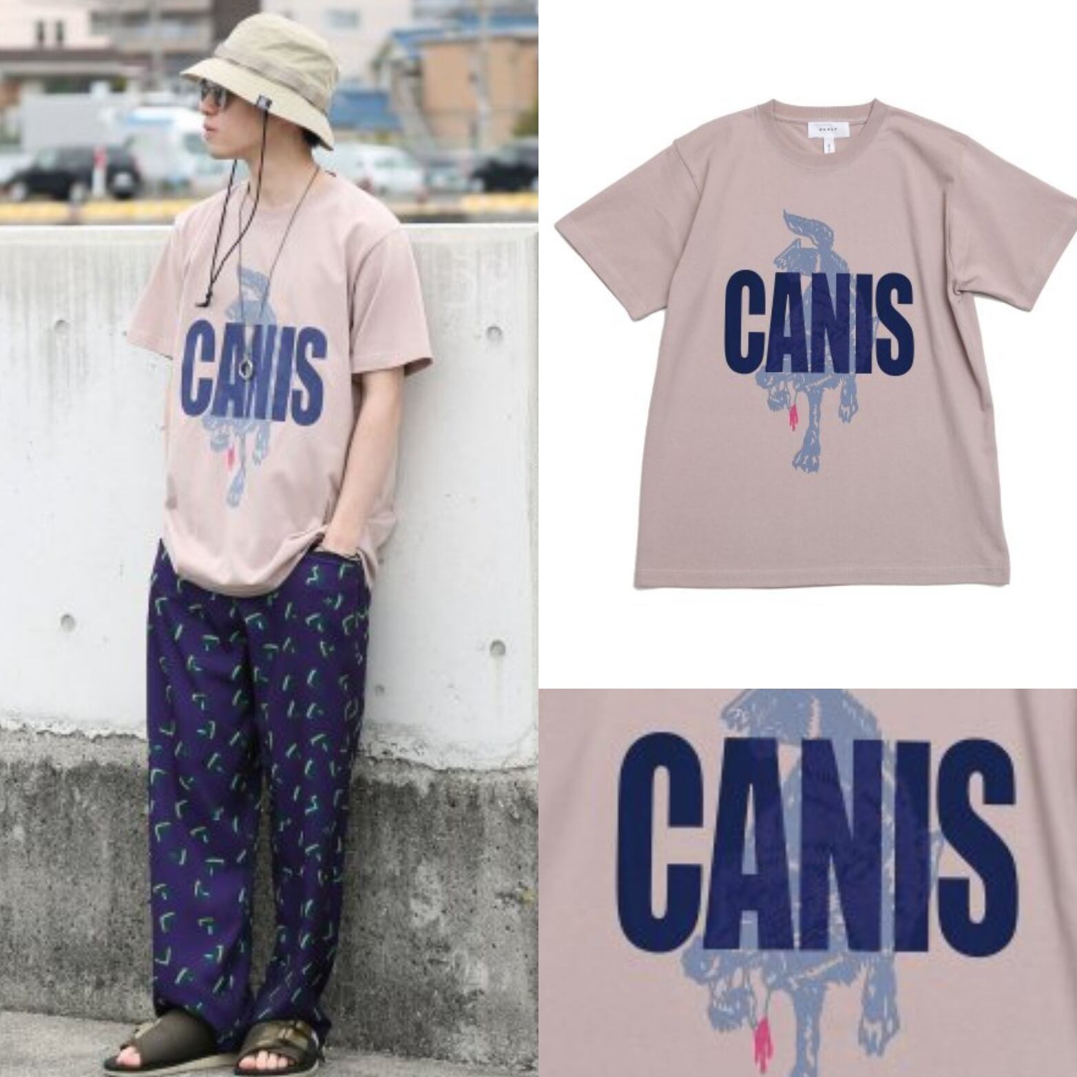 QUOLT  CANIS TEE （スモークピンク）