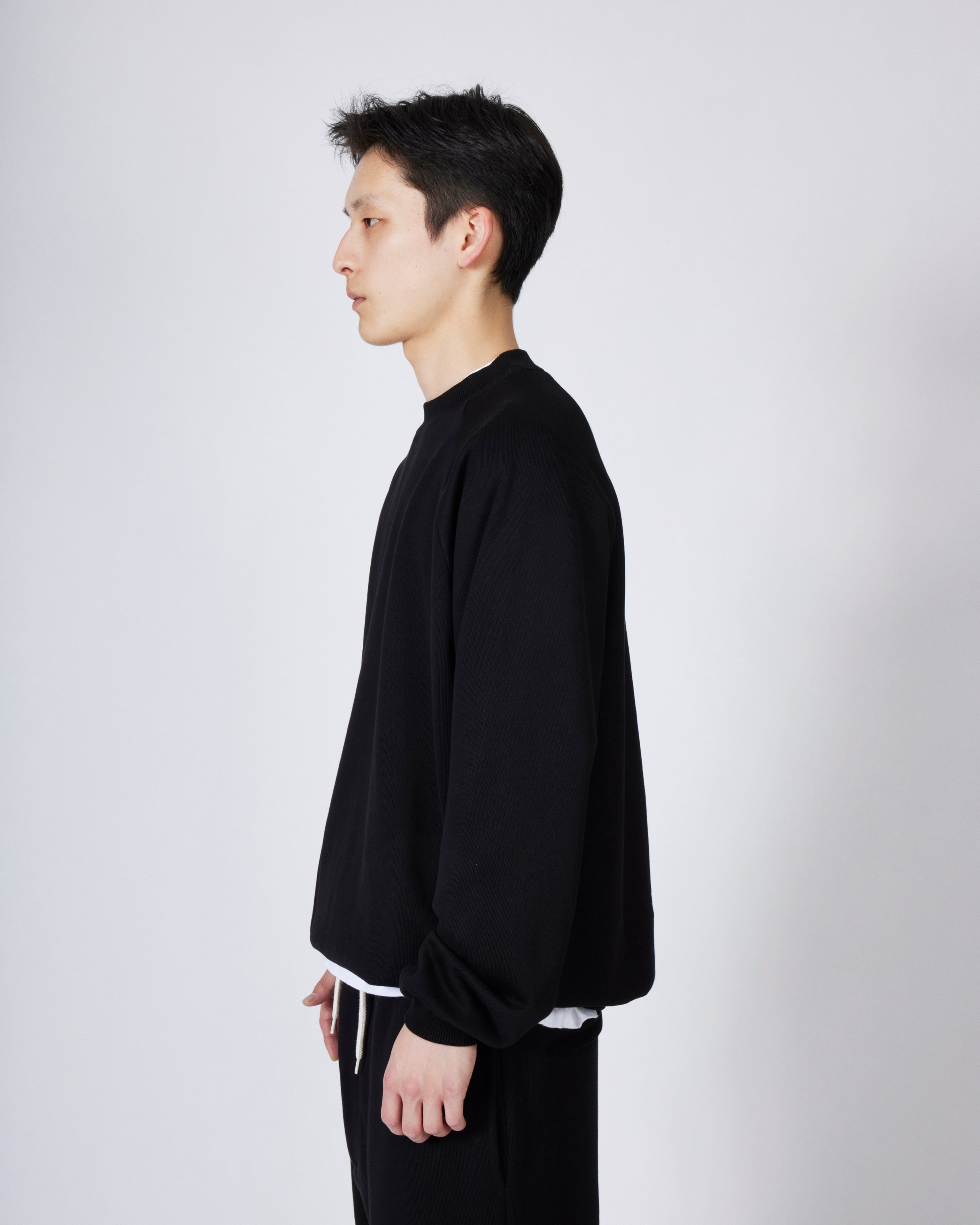 everyone luxury cotton crew neck sweatshirt (BLACK) | everyone