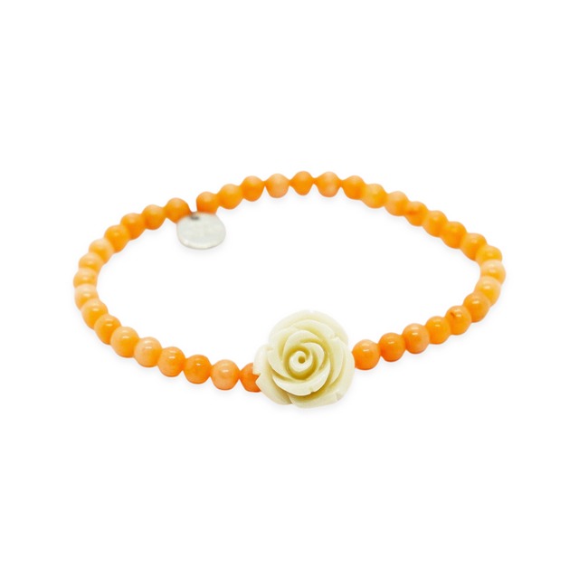 Rose Stone Bracelet｜Orange x Ivory