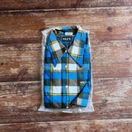 1970’s Deadstock “ELY” Print-Flannel Shirt/ L/Blue