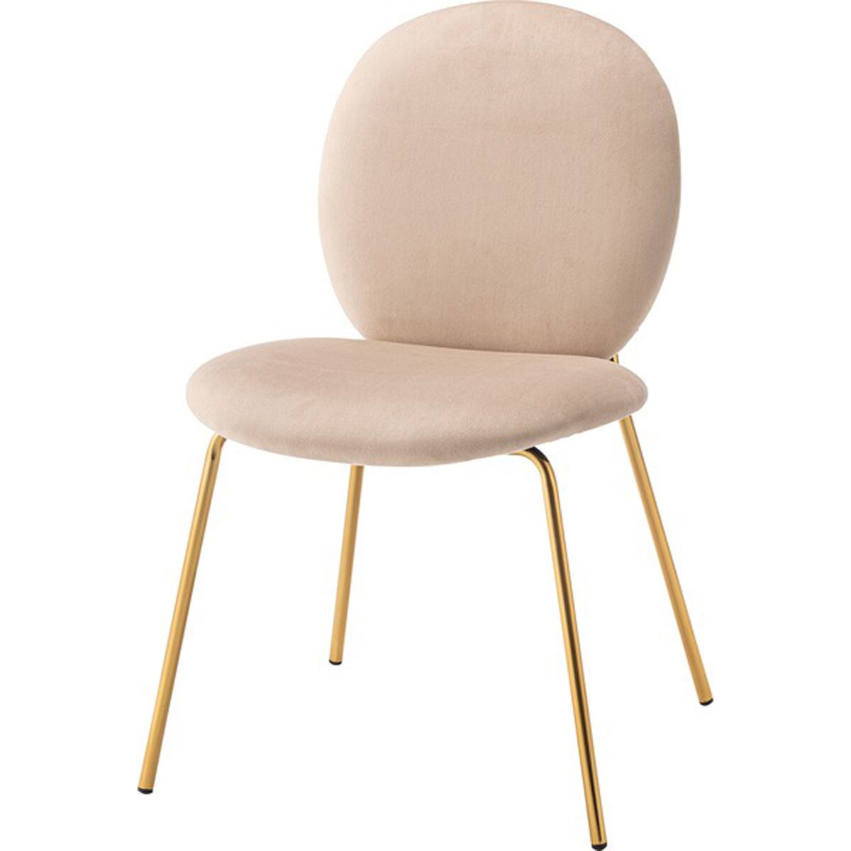 チェア イス 椅子 いす 背もたれ 肘掛けなし アームレス シンプル かわいい 淡色 パステル おしゃれ 丸 円 アンティーク ゴールド ベロア ガーリー リビング 洋室 アイボリー 白 ホワイト ベージュ グレー 灰