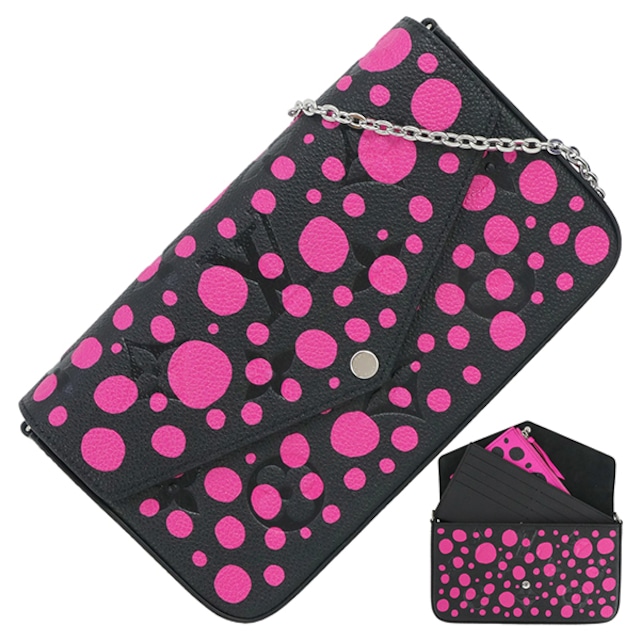 New LOUIS VUITTON ルイヴィトン ルイヴィトン LV × YK ポシェットフェリシー モノグラムアンプラント インフィニティドット ノワールフューシャ 草間彌生 ショルダーバッグ ウォレットバッグ 新品