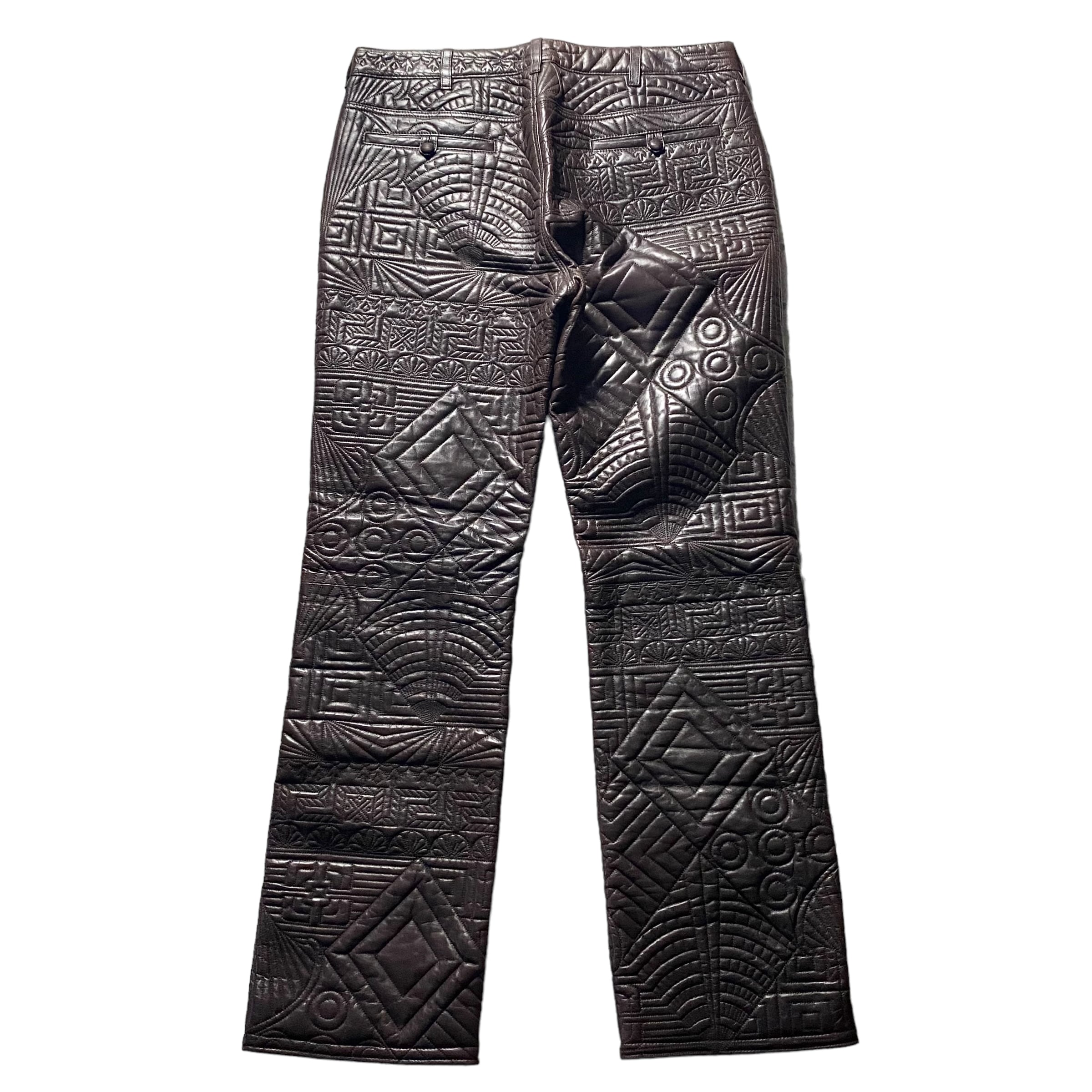 vintage GIANNI VERSACE quilting leather pants | NOIR ONLINE