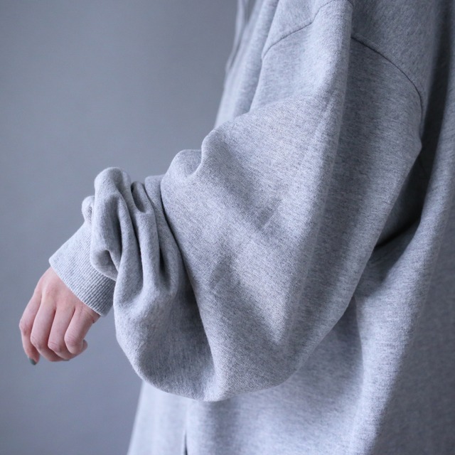 "Champion" light gray color over silhouette sweat parka