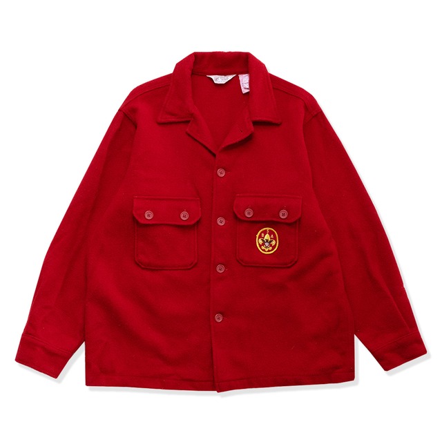 Vintage 70s-80s BSA Official Red Wool Jac-Shirt made in USA