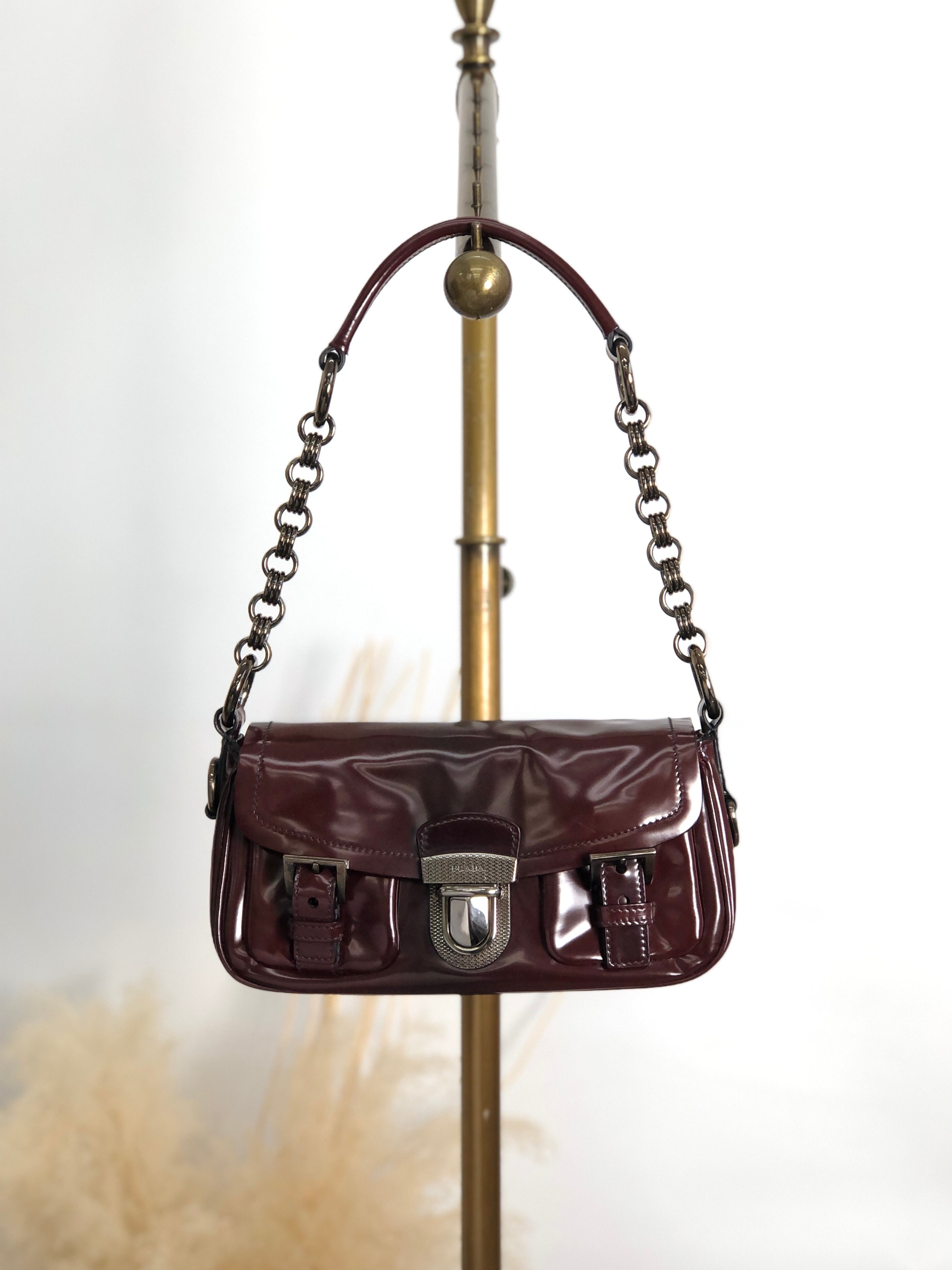 PRADA ワンショルダー レザーバッグ ブラウン PRADA プラダ ショルダー 