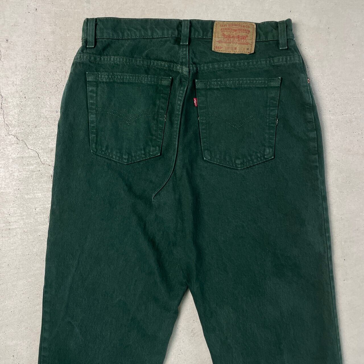 mand90s Levi's550 USA製 デニム モスグリーン 90年代 USA製 Levi's リーバイス 550 後染め カラーデニムパンツ