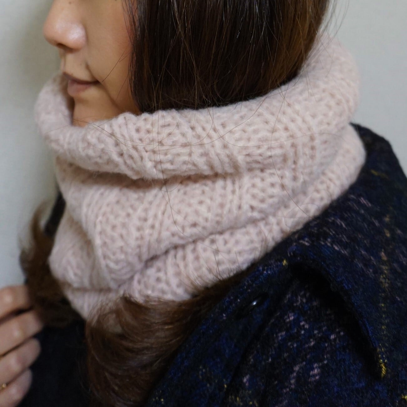 初心者向け 空気を編むアルパカスヌードⅡの編み物キット（棒針編み