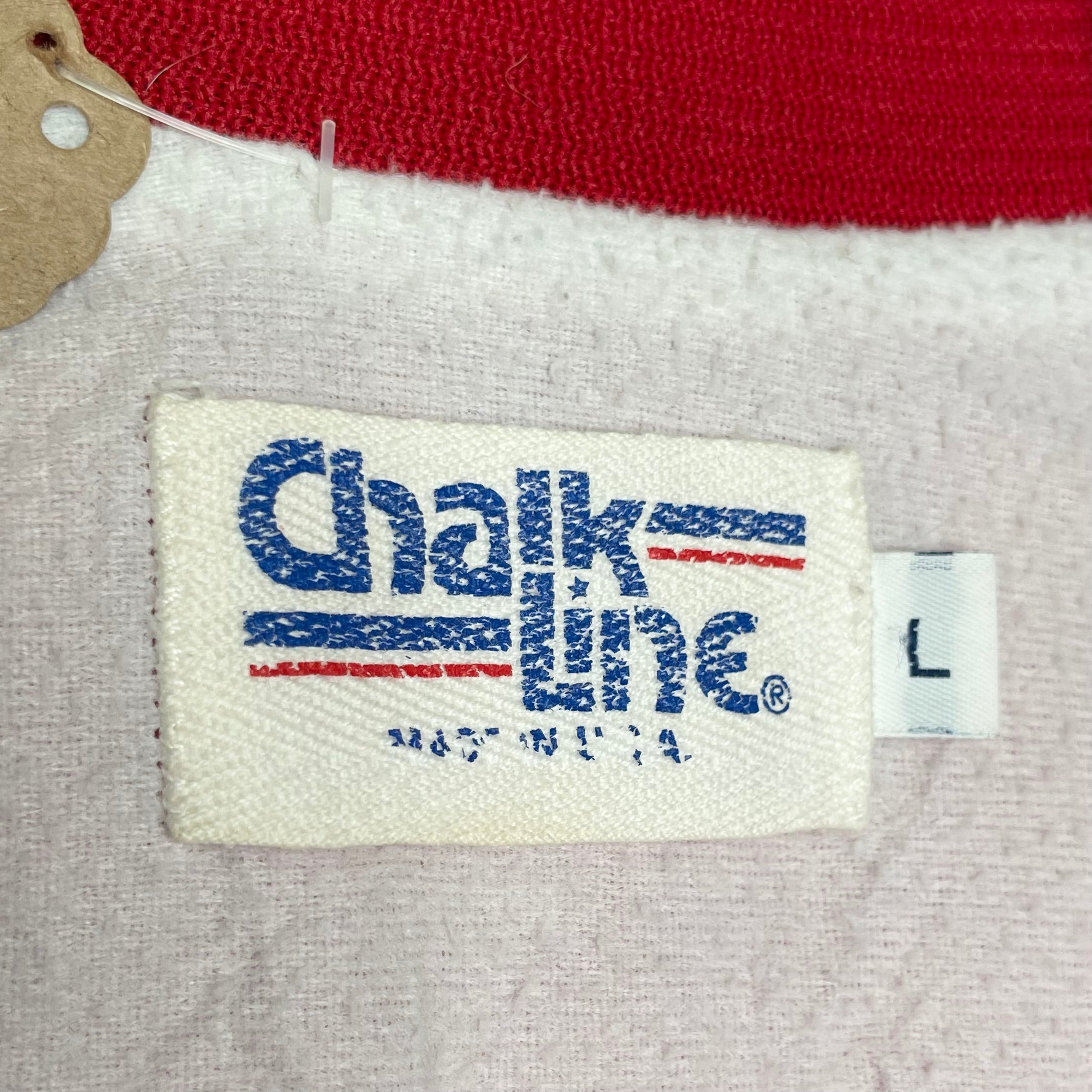 Made in USA 】Chalk Line ナイロンスタジャン L 刺繍入り ラインリブ 