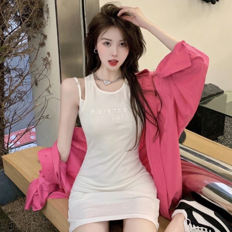 サマー薄手シャツ ウェストスカート ロング 夏物 YY-ファッション66391331981