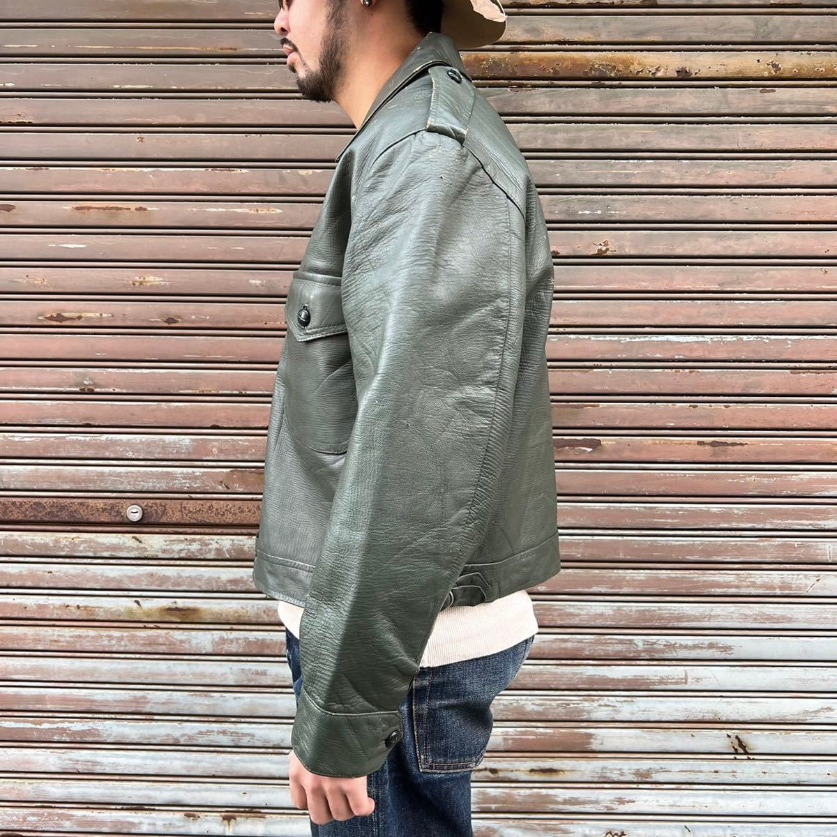 Vintage 60’s OEERSKINレザージャケットサイズ 42袖丈袖先〜肩約63センチ