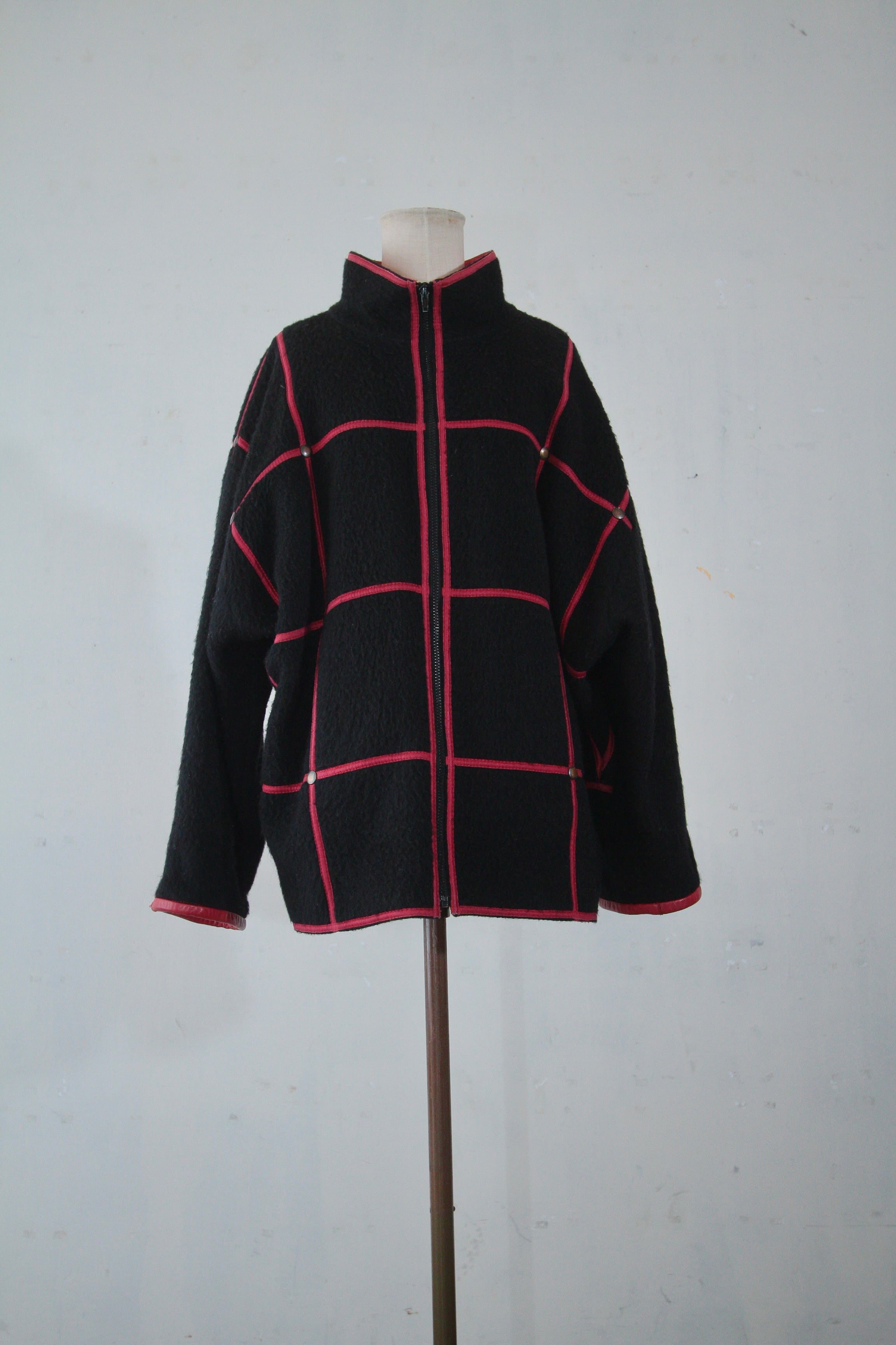 80s eastern eu wool grid jacket