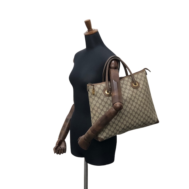 GUCCI グッチ GGスプリーム トートバッグ ベージュ PVCレザー vintage ヴィンテージ オールド wb6yiz