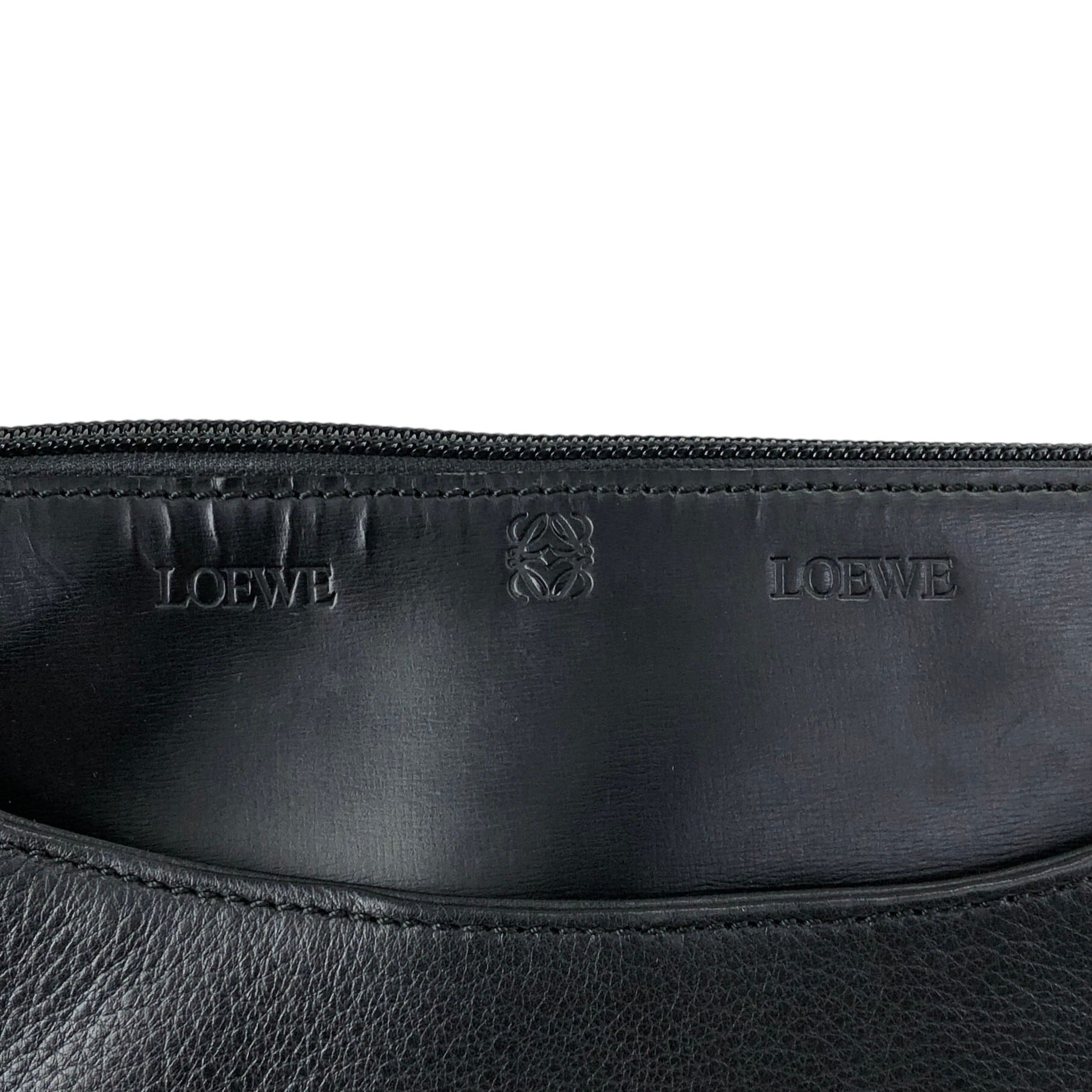 ♥極美品♥ロエベ OLD LOEWE ショルダーバッグ アナグラム レザー 黒 LOEWE ロエベ ショルダーバッグ ブラック アナグラム レザー ワン