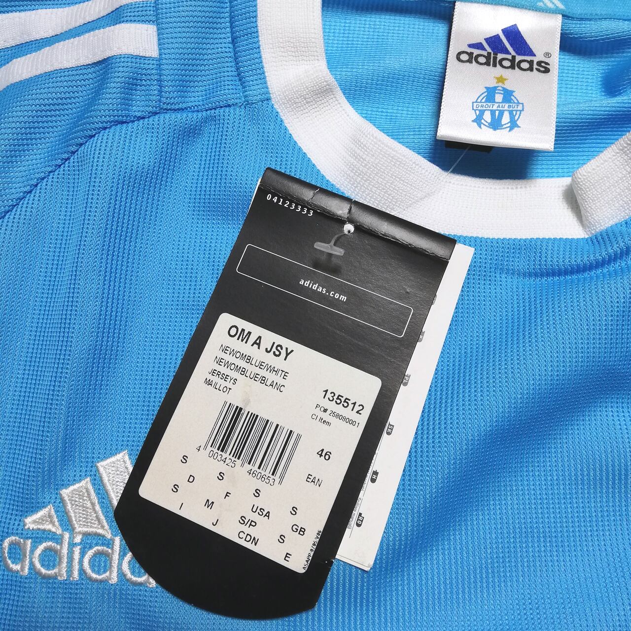 マルセイユ 2002-03 adidas アウェイ半袖 ユニフォーム（インポートS