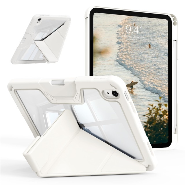 zoyu 対応iPad air 11インチ ケース M4/M3/M2 2026/2025/2024 対応iPad air 5/4 ケース ホワイト